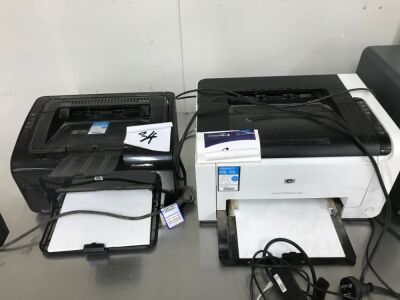 Quantity of 2 Hewlett Packard Printers, Model: P02w & Laserjet CP105nw & Canon Scanner Model: WDE110