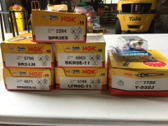 Box of assorted spark plugs. Please refer to images of items. - 2