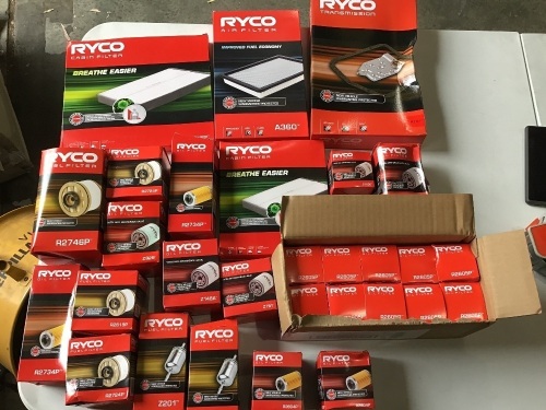 Box of Ryco air filters. Please refer to images of items.