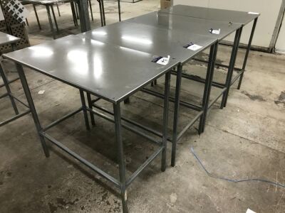 Quantity of 4 Stainless Steel Packing Tables