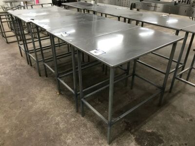 Quantity of 5 Stainless Steel Packing Tables