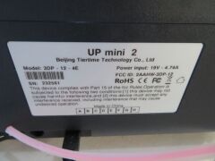 UP Mini 2 3D Printer, Model: 3DP-12-4E, Serial No: 23256, with power supply and filament spool - 4