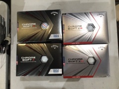 Box of 14 x 12 pack Callaway Chrome Soft X white golf balls, 14 x 12 pack Callaway Chrome Soft X LS white golf balls