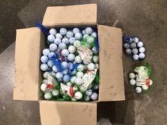 Box of 500 balls - 44 x net bag of 10 assorted balls and pack of tees, 6 x net bag of 10 ball