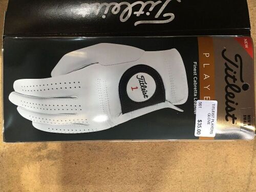 Quantity of 6 x Titleist Players Golf Gloves, Men's Regular, Left Small, Pearl