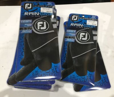 Quantity of 12 x FJ Rain Grip Men's Right Golf Gloves, Medium-Large