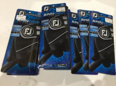 Quantity of 13 x FJ Rain Grip Men's Right Golf Gloves, Small - Medium