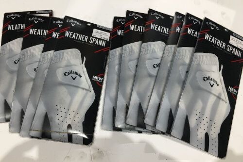 Quantity of 10 x Callaway Weather Spann Men's Right Medium-Large Golf Gloves