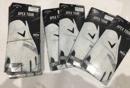 Quantity of 10 x Callaway Apex Tour Men's Right Golf Gloves, Large