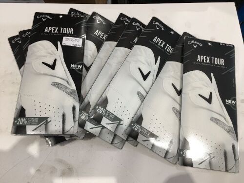 Quantity of 11 x Callaway Apex Tour Men's Left Golf Gloves, Medium