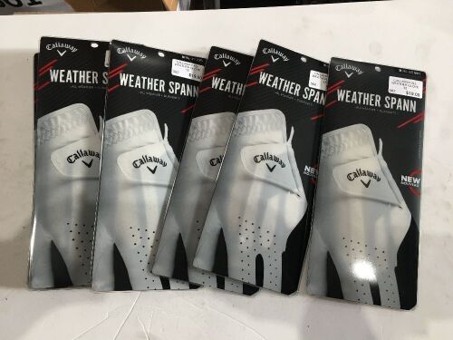 Quantity of 6 x Callaway Weather Spann Men's Left Golf Gloves, Medium