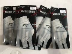 Quantity of 9 x Callaway Weather Spann Men's Left Golf Gloves, Medium Large