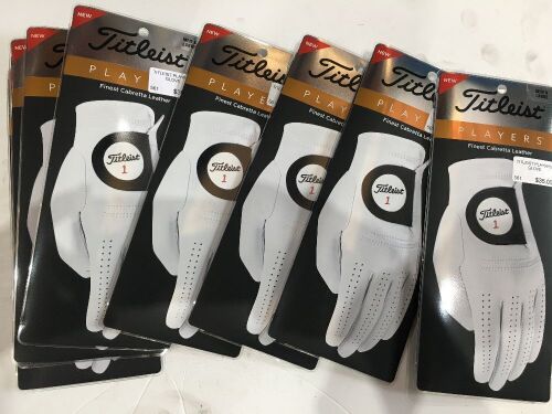 Quantity of 8 x Titleist Players Men's Left Finest Cabretta Leather Golf Gloves, Large