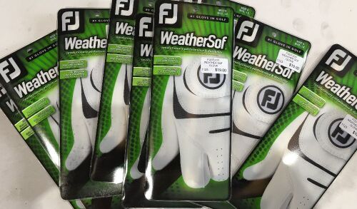 Quantity of 9 x FJ Weather Sof Men's Right Golf Gloves, X-Large