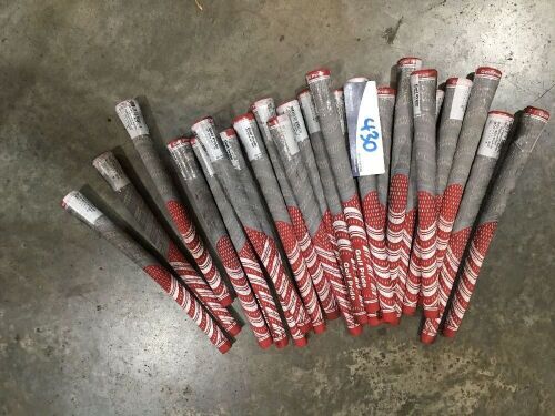 Quantity of 22 x Golf Pride Golf Club Grips only, Red/Grey