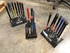 Quantity of 23 x Sample Golf Grips and Stands