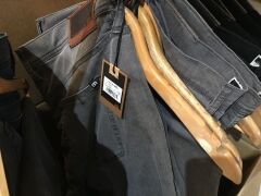 Quantity of 13 x pairs of Travis Mathew Jeans, sizes: 40, 38, 36, 34, 32, 30 & 1 x pair of Fayde Capri Pant, size 18 - 3