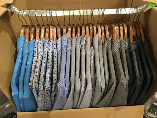 Quantity of 27 x FJ Men's Golf Polo Shirts, size: S, M, L, XL, 2XL, various colours, Blue & Grey