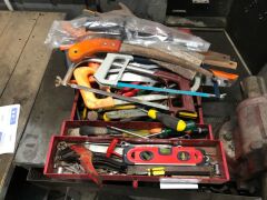 Red Toolbox with large quantity of assorted tools