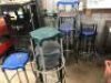 Quantity of 12 Workshop Stools, Metal frame, Plastic seat