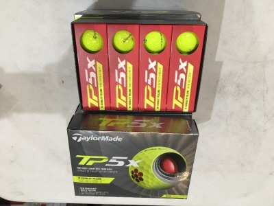 Quantity of 12 x packs of 12 TaylorMade TP5X Yellow Golf Balls