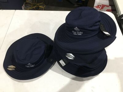 Quantity of 11 x The Links Shell Cove Platinum Cool Air Bucket Hats, Blue, various sizes