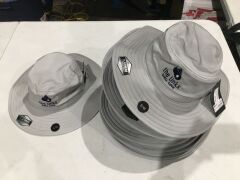 Quantity of 9 x The Links Shell Cove Platinum Cool Air Bucket Hats, Grey, various sizes