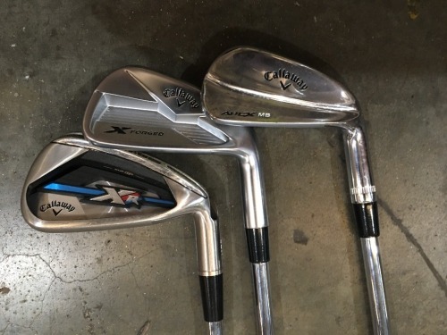 Quantity of 3 x Callaway Demo 7 Irons, Apex, X Forged & XR
