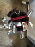 Odyssey Staff bag with closed clubs including; 9 x various Wedges, Chipping Putter - 2