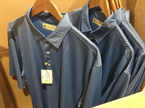 Quantity of 5 x Donald Ross Polo Shirts, sizes: S, M, L, XL, XXL, Blue
