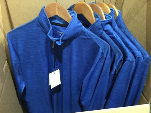 Quantity of Proquip Long Sleeve Wind Shirts, Blue, sizes: S, M, L, XXL