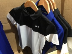 Quantity of 6 x Under Armour Junior Polo Shirts, Blue or Black - 2