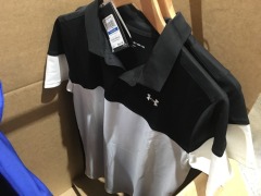 Quantity of 6 x Under Armour Junior Polo Shirts, Blue or Black - 3