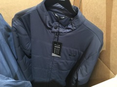 Quantity of 6 x Travis Mathews various Full Zip Weather Jackets, Blue, sizes: S, M, L, XL, 2XL (Includes 5 x Storm Chaser & 1 x Interlude Jacket - 2