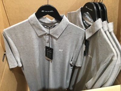 Quantity of 4 x Travis Mathew Zinna Polo Shirts, Grey, sizes: M, L, XL, 2XL