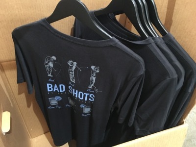 Quantity of 5 x Travis Mathew T-Shirts, "Bad Shots", Black, sizes: S, M, L, XL, XXL