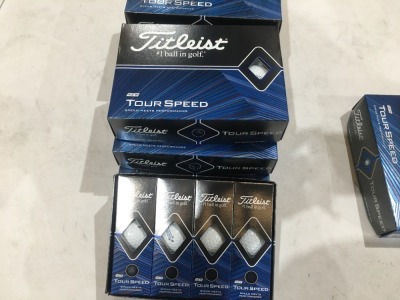 Quantity of 7 x packs of 12 Titleist Tour Speed Golf Balls (84 balls in total)