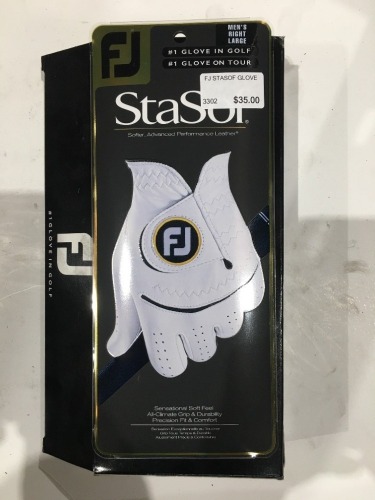Quantity of 6 x FJ Stasof Men's Right Golf Gloves, Large
