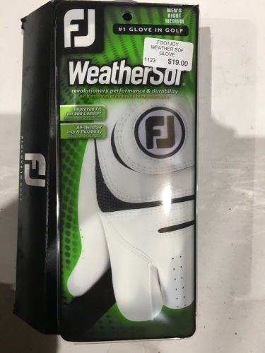Quantity of 6 x FJ Weather Sof Men's Right Golf Gloves, Medium