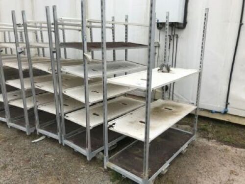Quantity of 5 x 6 Tier Forkliftable Mobile Stock Racks