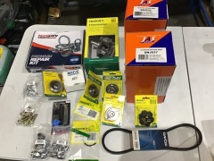 Box of starter motors, thermostats, radiator caps, etc. Please refer to images of items. - 2