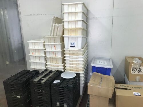 Group lot of Storage Tubs and Foldable Plastic Trays