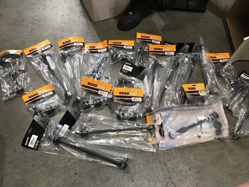 Box of steering and suspension kits. Please refer to images of items. 