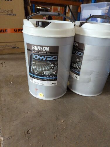 Burson 10W30 LVX low viscosity engine oil. Please refer to images of items.
