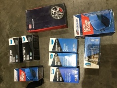 Box of brake disc pads etc. Please refer to images of items. - 2