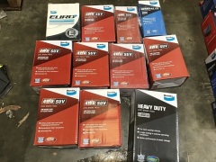 Box of mixed brake pads etc. Please refer to images of items.