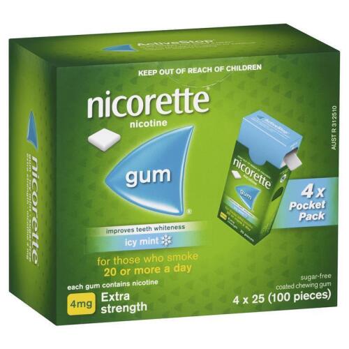 3 x Nicorette Nicotine Gum Icy Mint Pack of 4 (4mg)