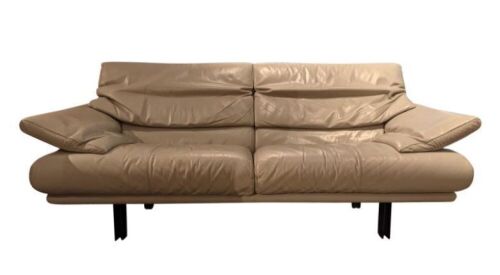 Alanda Sofa By Paoloa Piva For B&B Italia, Beige/ Brown Leather, 2040 mm Wide x 808mm High x 1020 mm Deep, Steel Frame, Adjustable