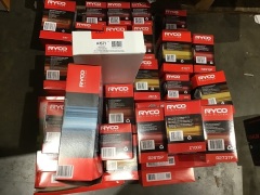 Box of Ryco air filter, and oil filters. Please refer to images of items. - 2
