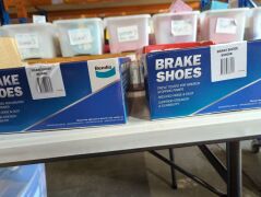 Box of 1 x Exedy Clutch kit, 1 x Ryko transmission gasket, 2 x Bendix brake shoes. Please refer to images of items. - 2